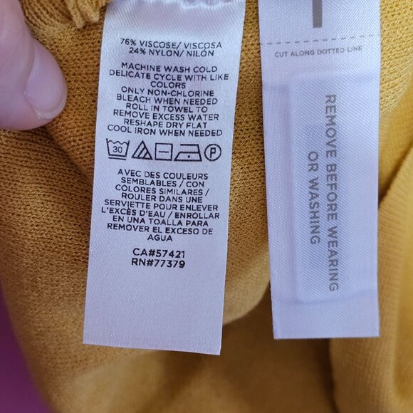 Ann Taylor Mustard Knit Turtleneck Sweater XXS Long Sleeve Trim Cuff Chic Career - Picture 6 of 13